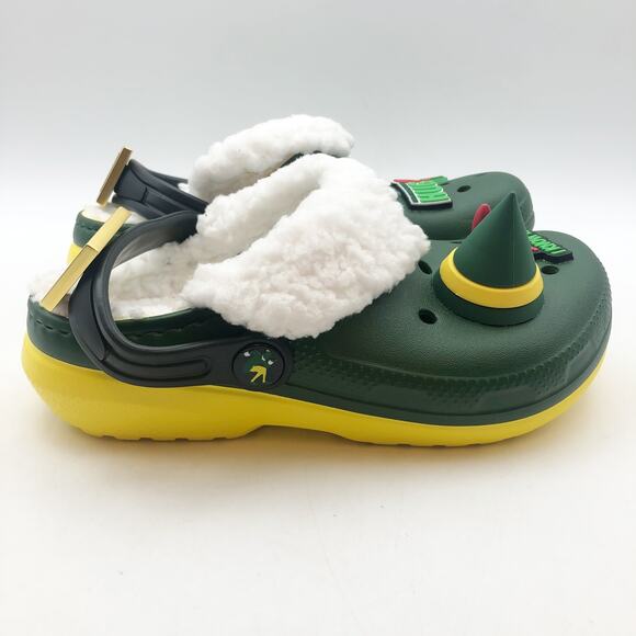 Crocs Unisex Kids Elf Classic Clogs Size 13 Festive Green NWT - Picture 3 of 11